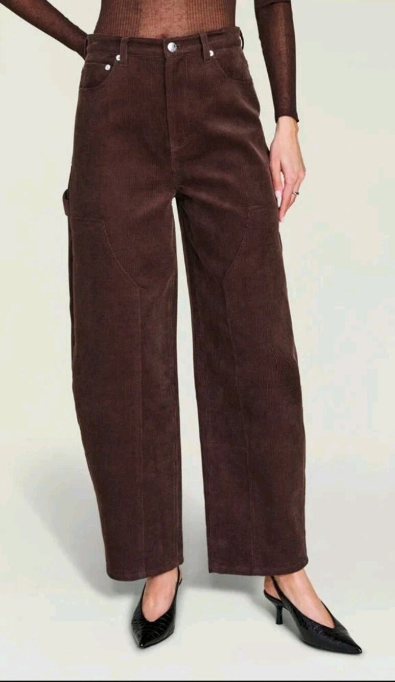 Seroya Fabi Corduroy Brown Barrel Carpenter Double Knee Size Medium
